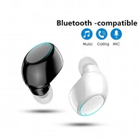 mini in ear 5 0 bluetooth earphone wireless hifi headset with mic sports earbuds handsfree stereo sound earphones for all phones