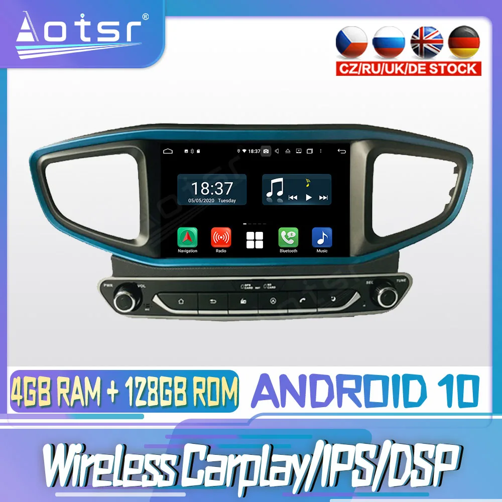 Android 10 PX6 128G для Hyundai Ioniq 2017 Carplay DVD GPS навигация Авто Радио стерео видео мультимедиа