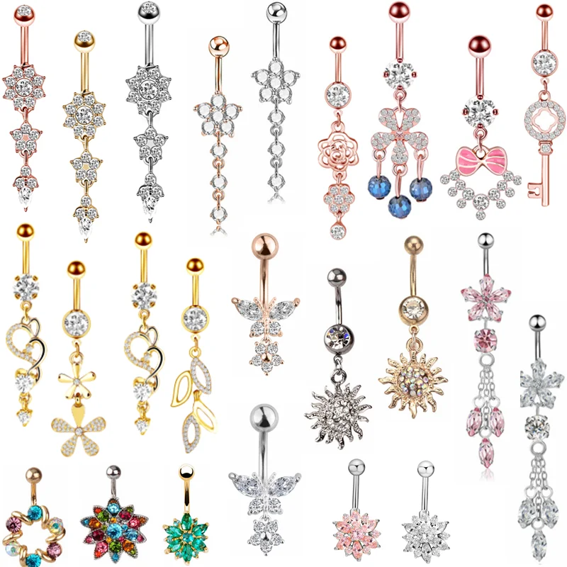 1/2 шт. лотоса кольцо для пупка в виде цветка бронза милое пирсинга из