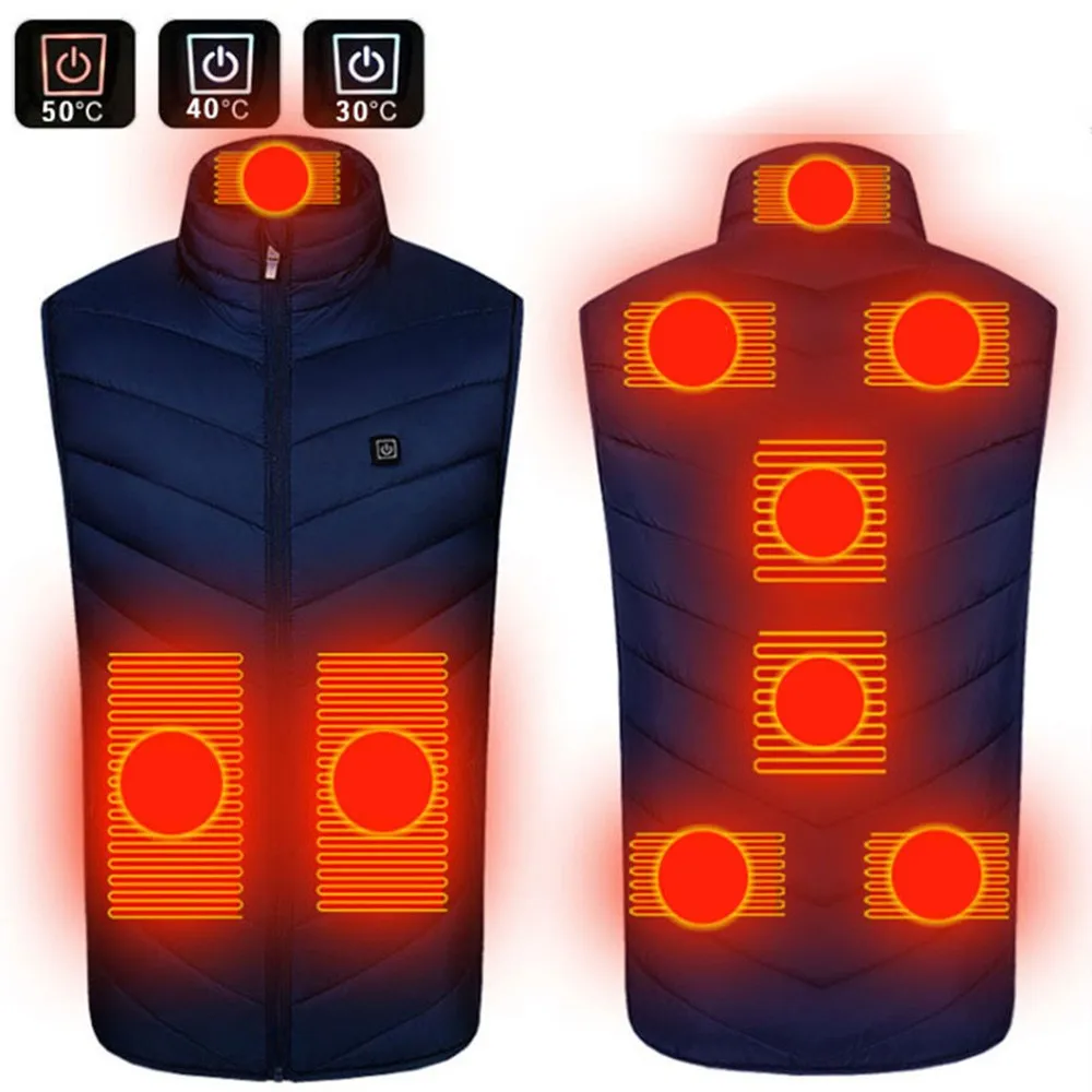 

Heated Vest Jacket Fashion Men Women Coat Clothes USB Electrical Sleevless Heating Jacket Winter Sport Cycling Thermal Waistcoat
