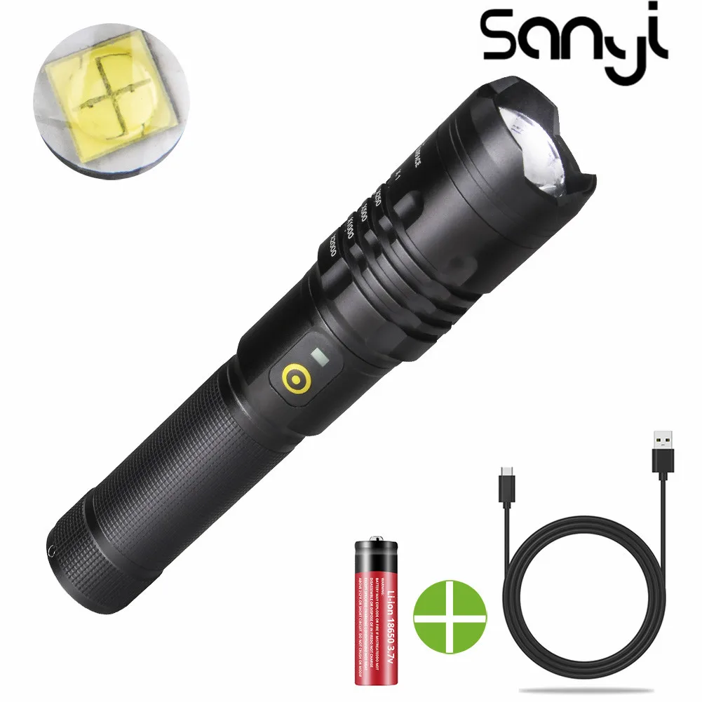 

XHP50 Waterproof LED Flashlight Torch Working Inspection Light 5 Modes Outdoor Camping Light XML-2 Telescopic Zoom Lantern Torch