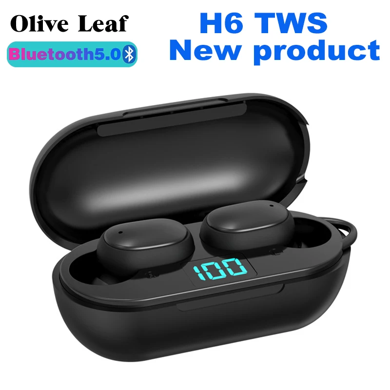 H6 наушники вкладыши TWS Bluetooth 5 0 светодиодный Дисплей Водонепроницаемый С