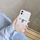 Чехол для телефона с цветочными буквами на заказ для Apple iPhone 13 12 11 Pro Max X XR XS 7 8 Plus SE Mini, индивидуальный прозрачный мягкий чехол