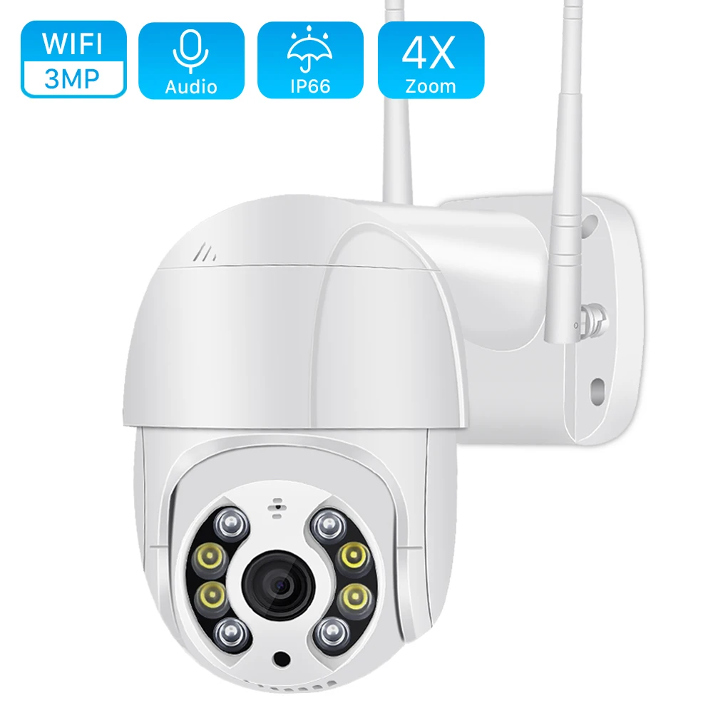 

3MP PTZ Wifi Camera Outdoor 1080P 4X Digital Zoom Speed Dome Camera AI Human Detect H.265 P2P Cloud CCTV Home Security IP Camera