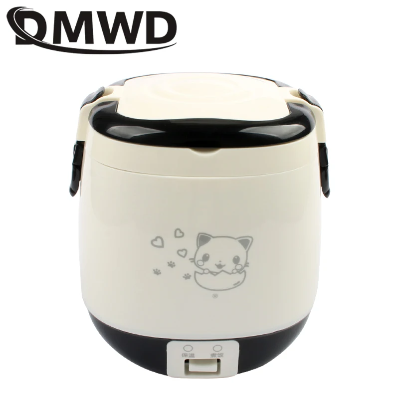 DMWD 1.5L Мини электрическая рисоварка портативная кухонная Пароварка многофункциональный контейнер для еды суп горшок Подогрев Ланч-бокс 1-3 человек