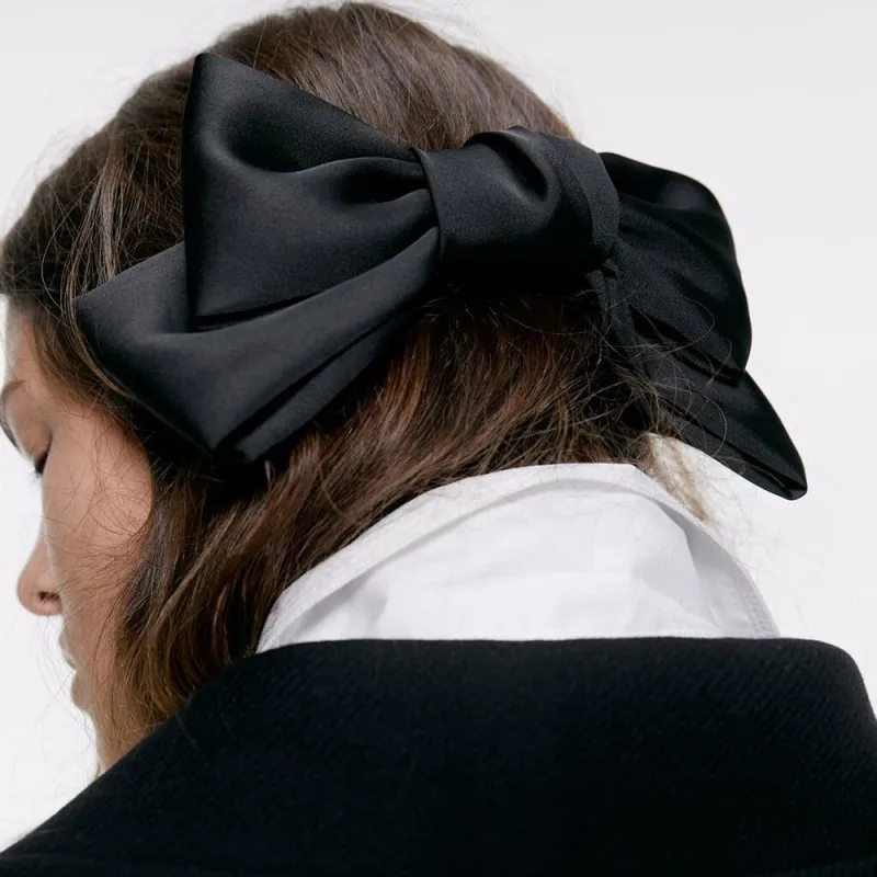 Модные заколки для волос с бантиком ZA женские Украшения элегантные однотонные