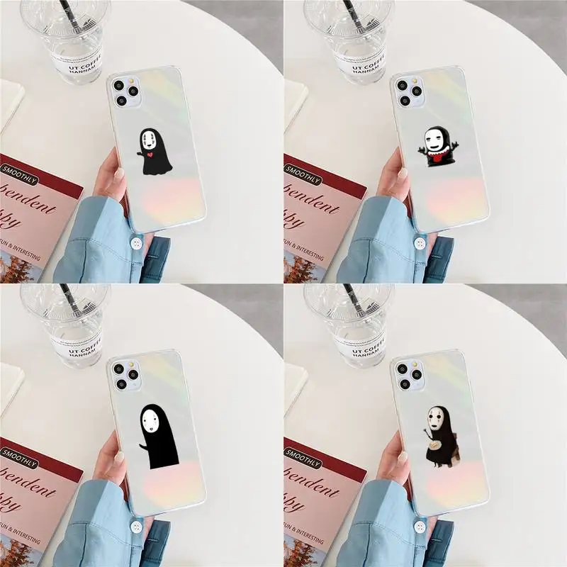 

Japan Totoro Spirited Away Phone Case Laser Transparent for iPhone 11 12 pro mini 7 8 Plus X XS Max HUAWEI MATE 30 40 Soft TPU
