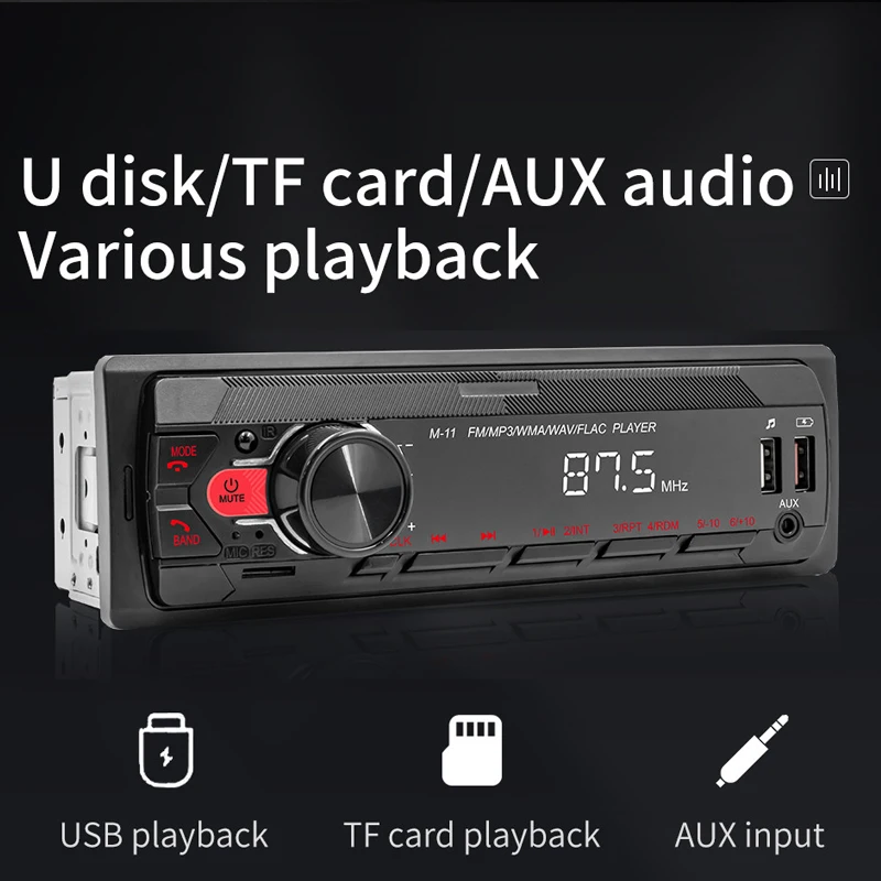 Автомагнитола 1DIN Bluetooth стерео mp3-плеер FM-приемник 60Wx4 с управлением через