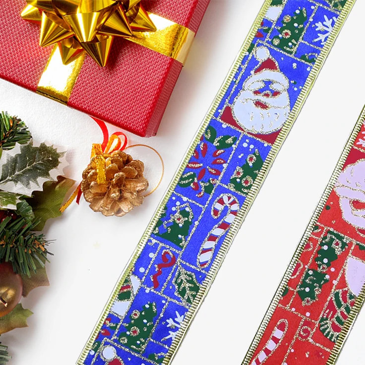 

5meter 5cm Christmas Phnom Penh Ribbon Glitter Santa Claus Snowman Ribbon DIY Xmas Party Gift Wrapping Supplies Material