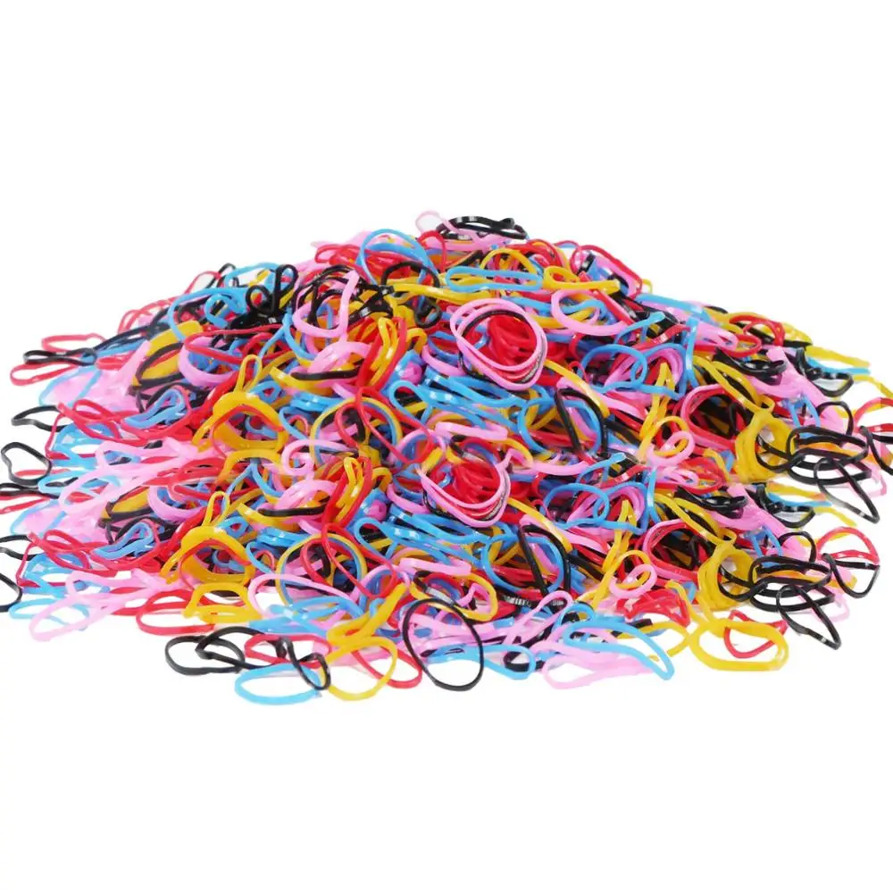 200/1000 шт милые цветные кольца для девочек Одноразовые эластичные резинки волос