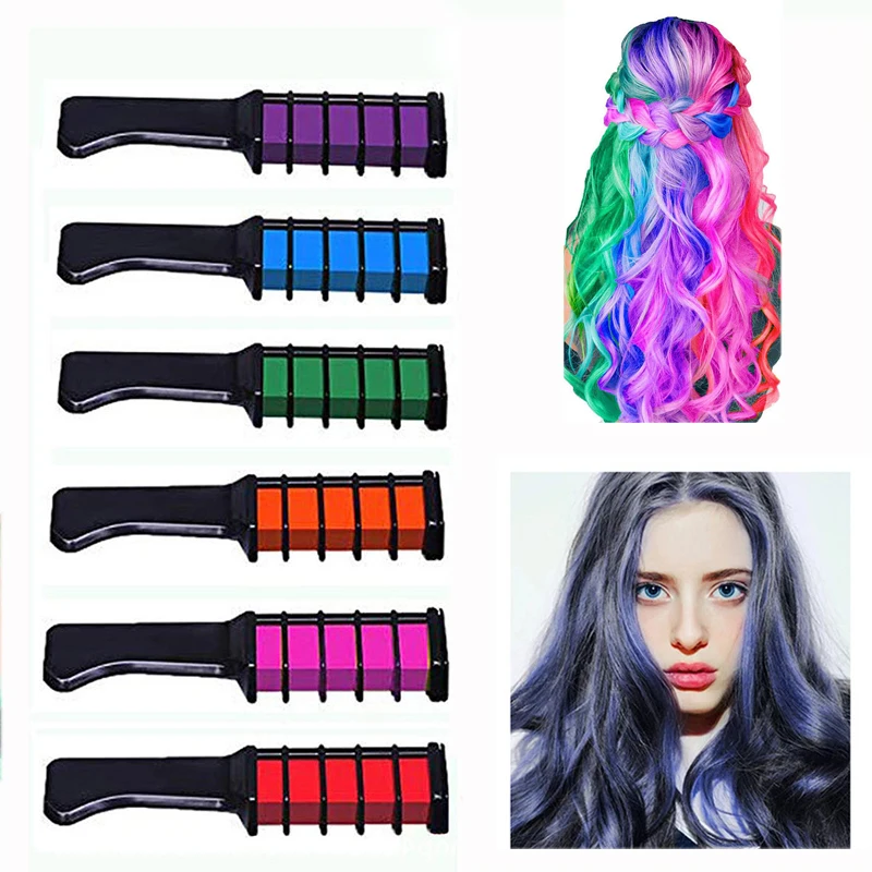 

1pc Temporary Hair Chalk Powder Disposable Hair Dye Comb Colorful Hair Crayon DIY Hair Dyeing Tool for Dating Party Cosplay