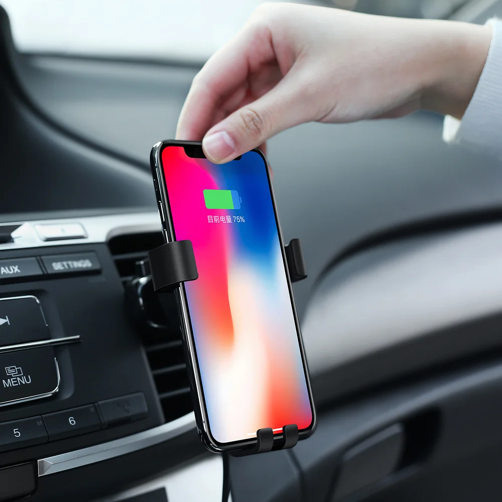 gravity induction car qi wireless charger for iphone xs 11 max xr 8 fast charging air vent phone holder for samsung note s9 s8 free global shipping