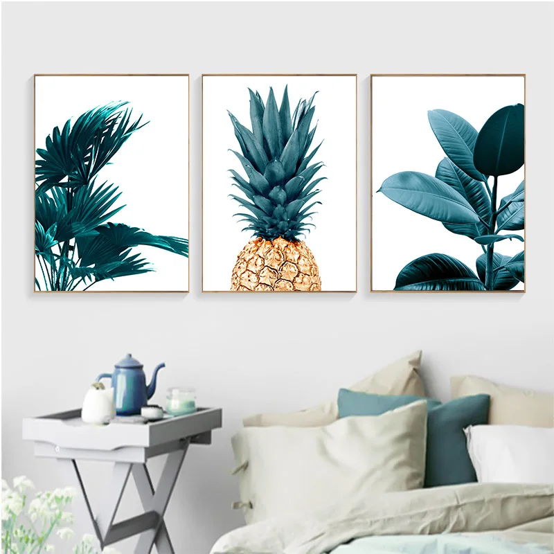 Настенная картина в скандинавском стиле с ананасами декоративные постеры и