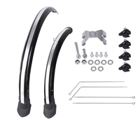 2pcs16 20 inch bicycle fender front rear mudguard double bracing adjustable size bike wings for folding bike chrome plastic
