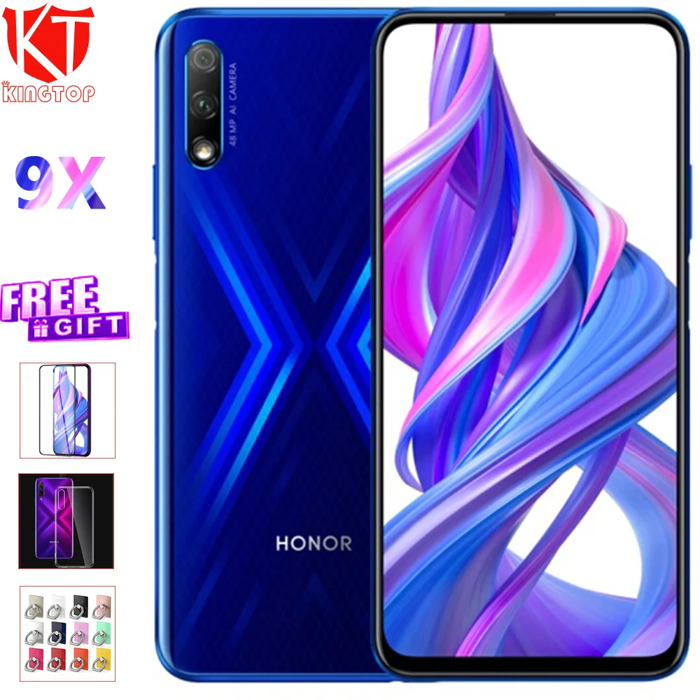 Оригинальный мобильный телефон Honor 9X 4 ГБ 64 Kirin 810 четыре ядра 6 59 дюймов подъемная