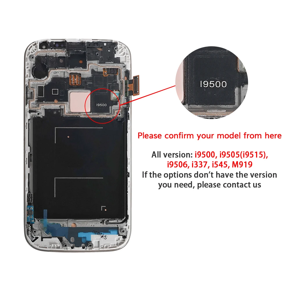 ЖК дисплей Super AMOLED 5 0 дюйма для SAMSUNG Galaxy S4 сенсорный экран с рамкой и дигитайзером в