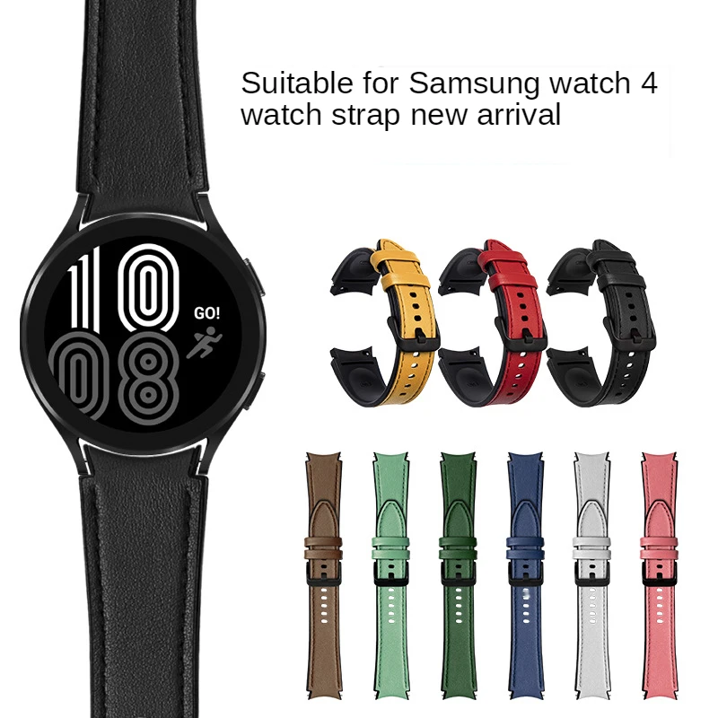 

20mm Band for Samsung Galaxy Watch 4 silicone bracelet Leather strap sport wrist bracelet watchband