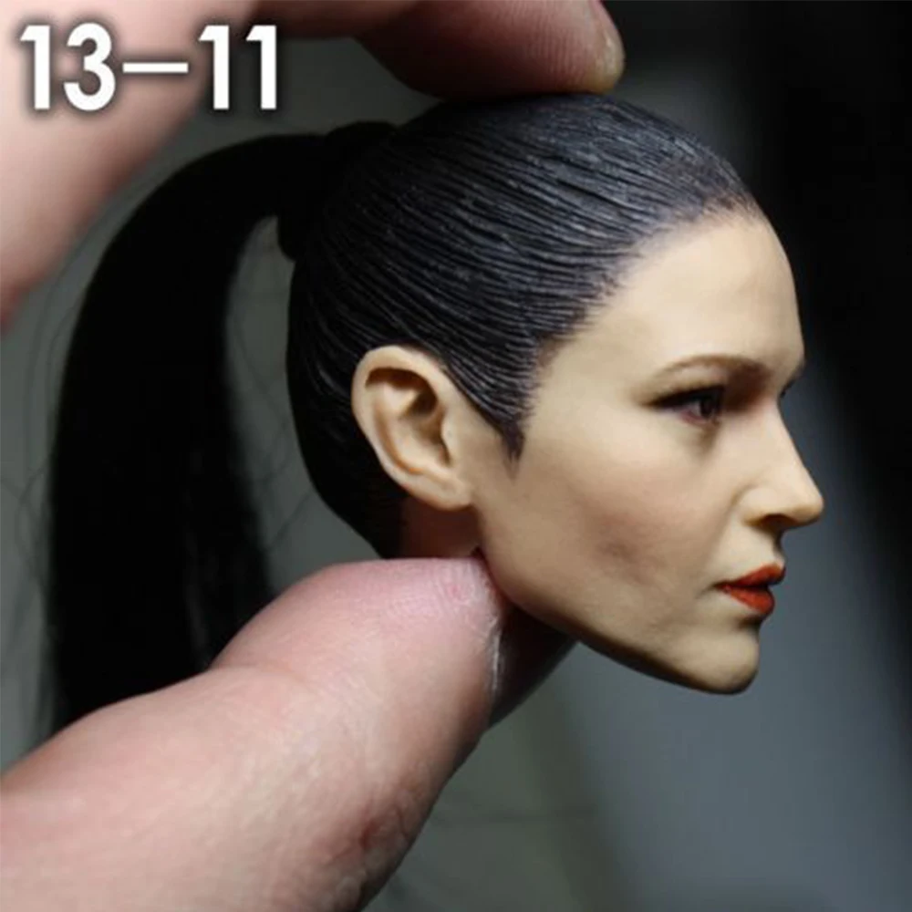 

KUMIK 13-11 1/6 Female Head Sculpt Beauty Woman Black Hair Head Carving Sculpt Fit 12" Inch Action Figure Body