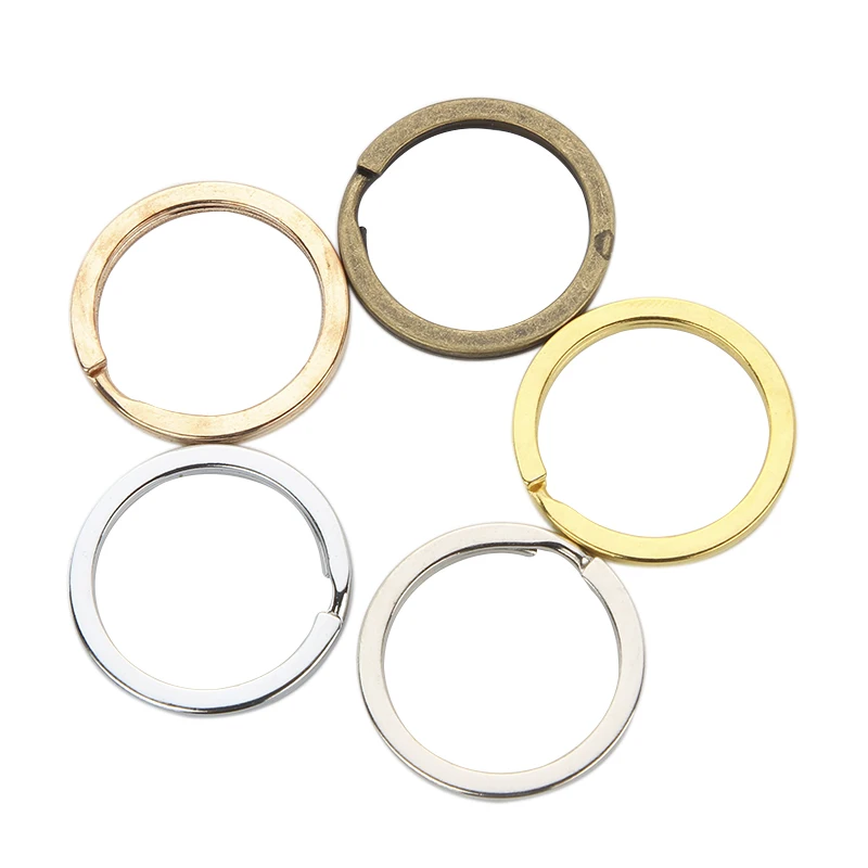 

Позолоченный круглый брелок для ключей, 10 шт./лот, 25/28/30 мм, фурнитура для изготовления ювелирных изделий