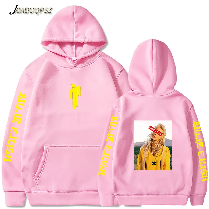 Новое поступление года; толстовка Billie Eilish с принтом для мальчиков и девочек; свитер Harajuku; повседневные толстовки; Лидер продаж; толстовки Kpop; 3XL - Цвет: WM62 Pink