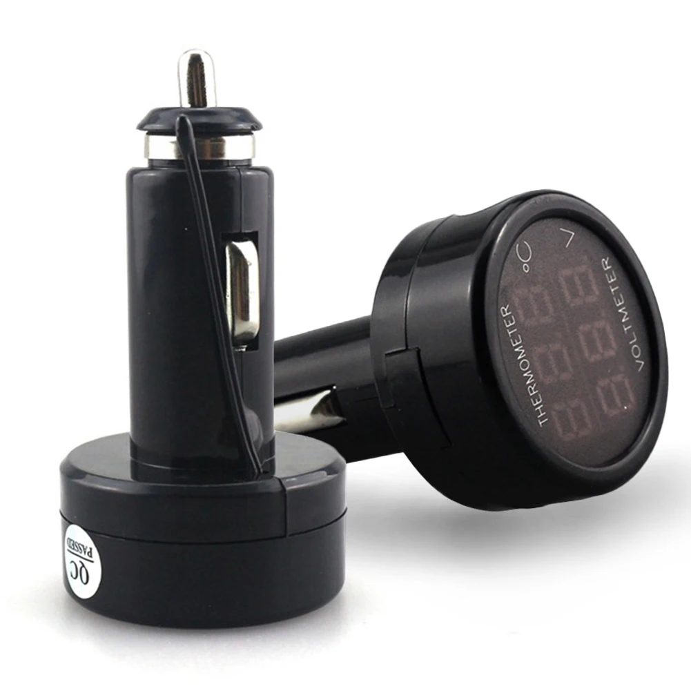 2 в автомобильный комплект Вольтметр термометр для измерения внутренней