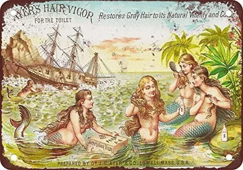 

Mermaid Hair Vigor Vintage Metal Tin Sign