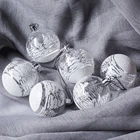 6 шт. 6 см Подвески в виде рождественских шаров, прозрачные белые снежинки, украшения для рождественской елки, шары, новогодние подвесные украшения, пластиковые шары