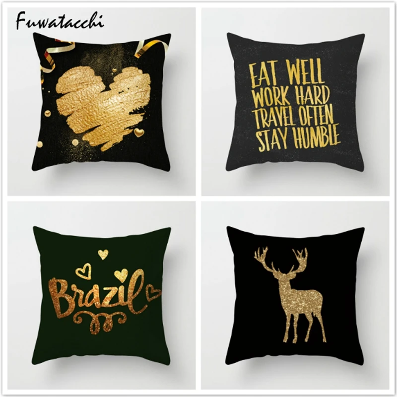 Чехол на подушку с изображением Золотого сердца Fuwatacchi новый подарок день Святого