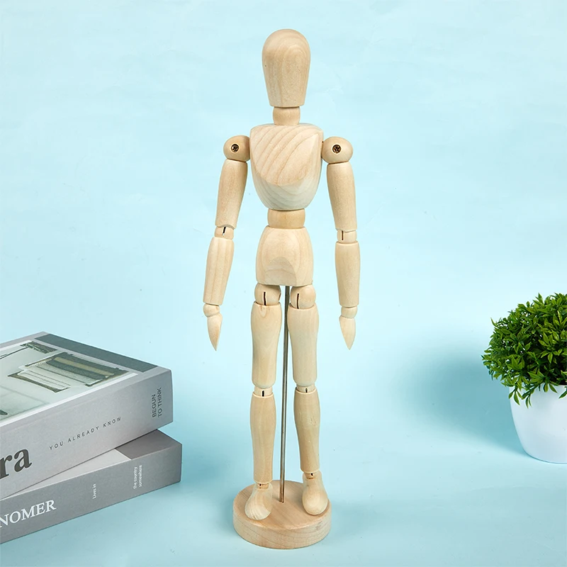 

1pcs Artist Painting Drawing Sketch Mannequin Figurines Miniatures Wooden Manikin Jointed Doll Model Home Decoration