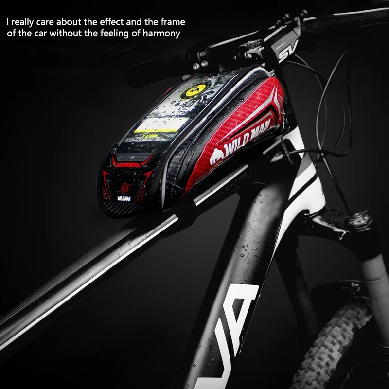 Сумка для велосипеда дикого человека на переднем балке сумка мобильного