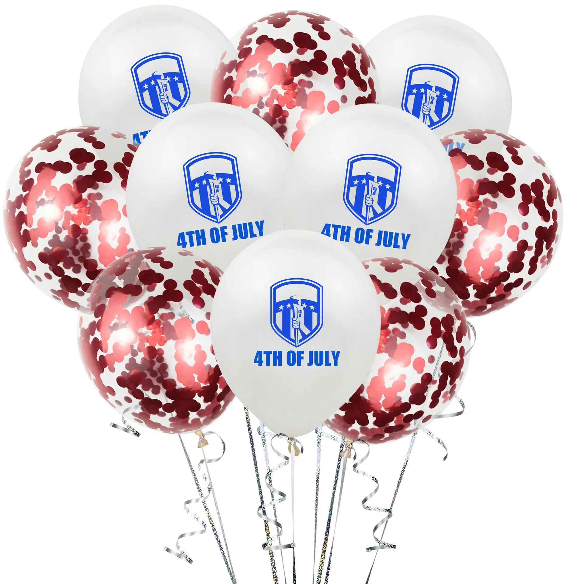 

SLMengGuo Latex Sequined Balloon Combination American Independence Day Party Decoration 12inch 10pcs Balloons Set