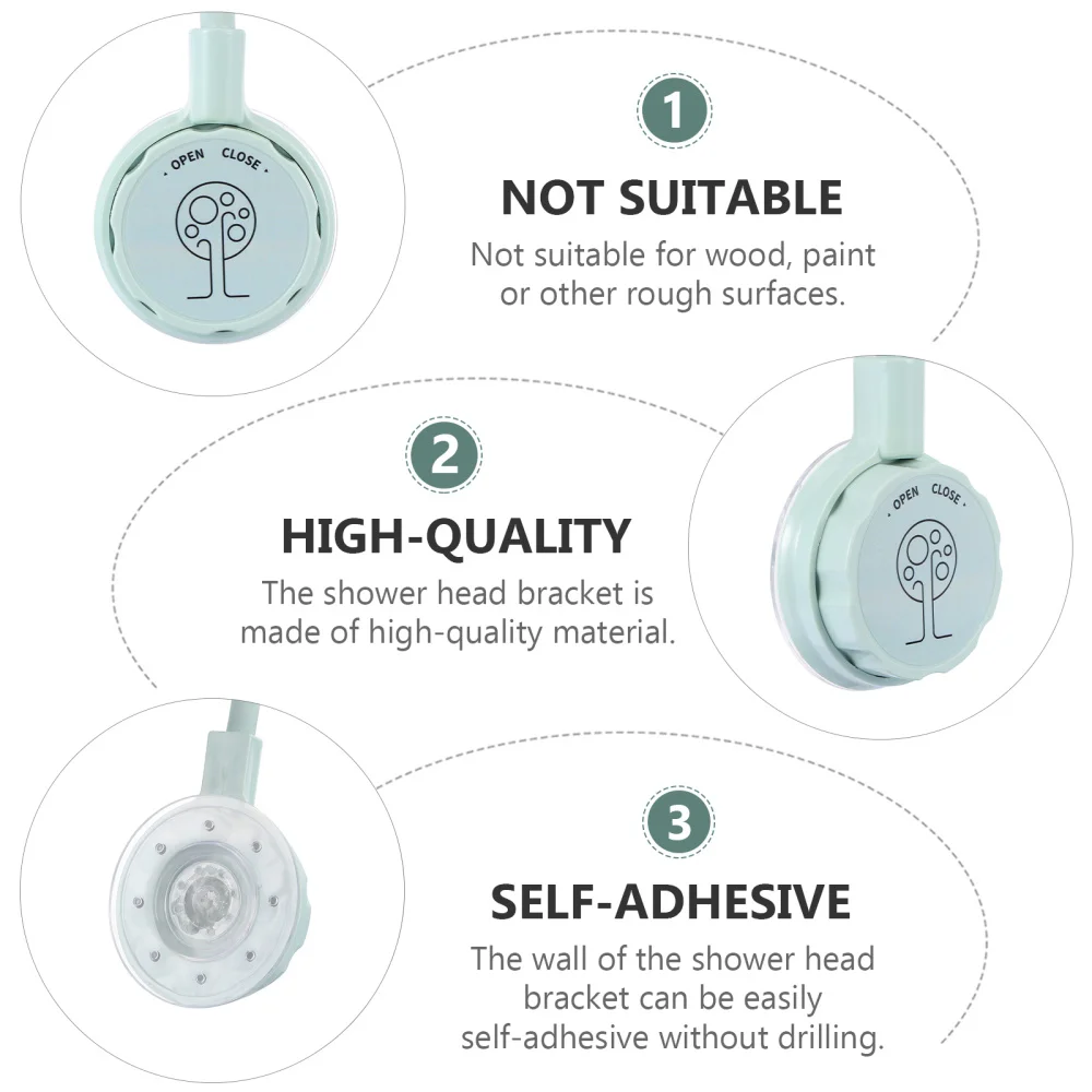 

1pc Adjustable Rotatable Shower Heads Holder Wall Mount No-Punching Shower Rack