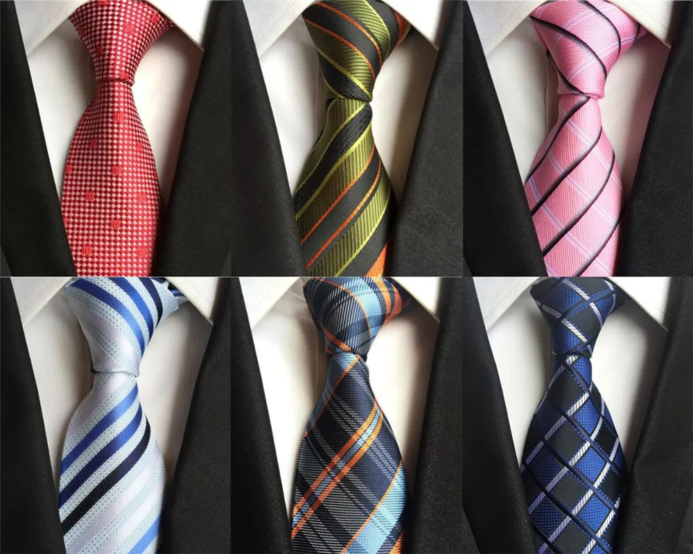 Модный клетчатый галстук мужские полосатые галстуки 8 см с черной шеей для