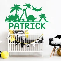 Custom Name Wall Stickers Animal Lover Nursery Kids Room Home Decoration Personalized Children Name Vinyl Wall Decals Z578