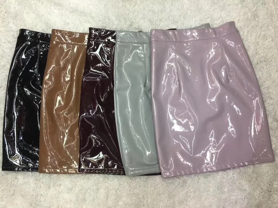 Черная Женская облегающая мини юбка из искусственной кожи|leather skirt women|faux leather