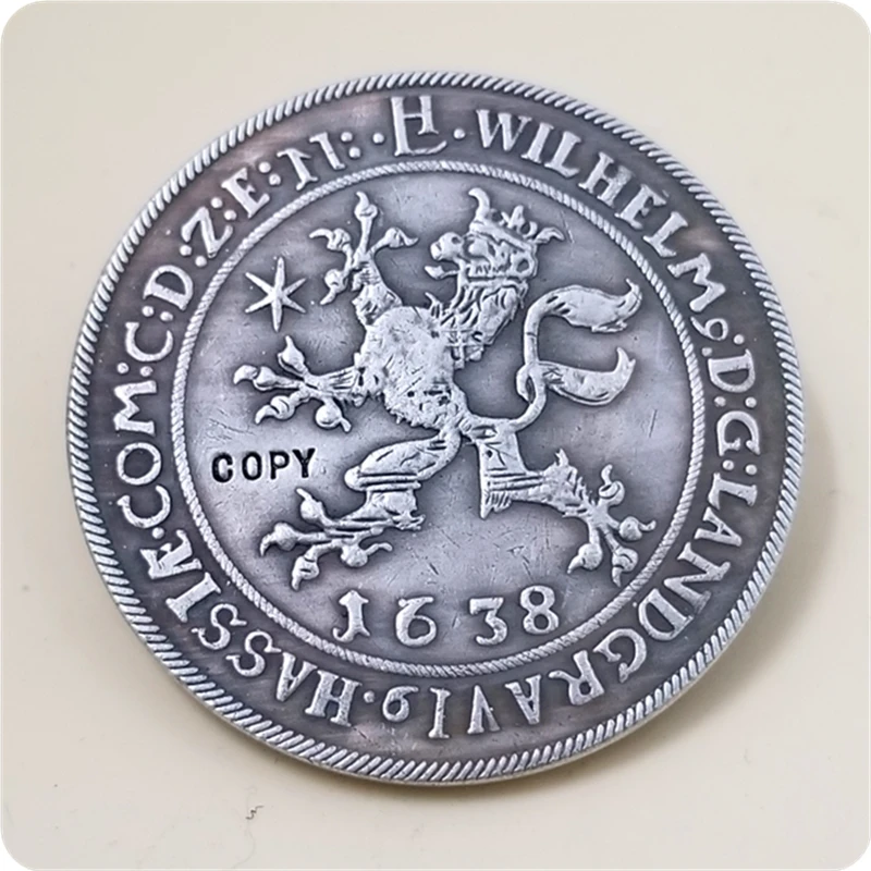1638 LH немецкие Штаты (Гессе касель) 1 thaler Вильгельм Ви копия монет|Безвалютные