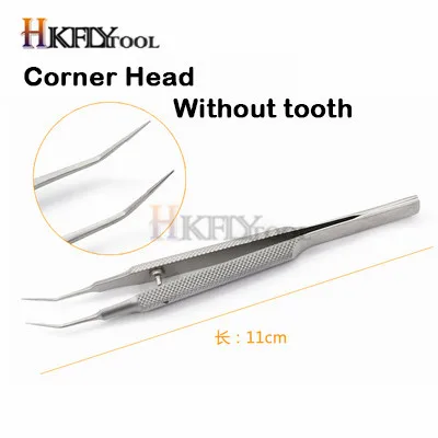 Corner no tooth1pc 4 шт./компл. офтальмологические микрохирургические инструменты 12,5 см ножницы+ держатели игл+ нержавеющая сталь tweezers хирургический инструмент - Цвет: Corner no tooth1pc