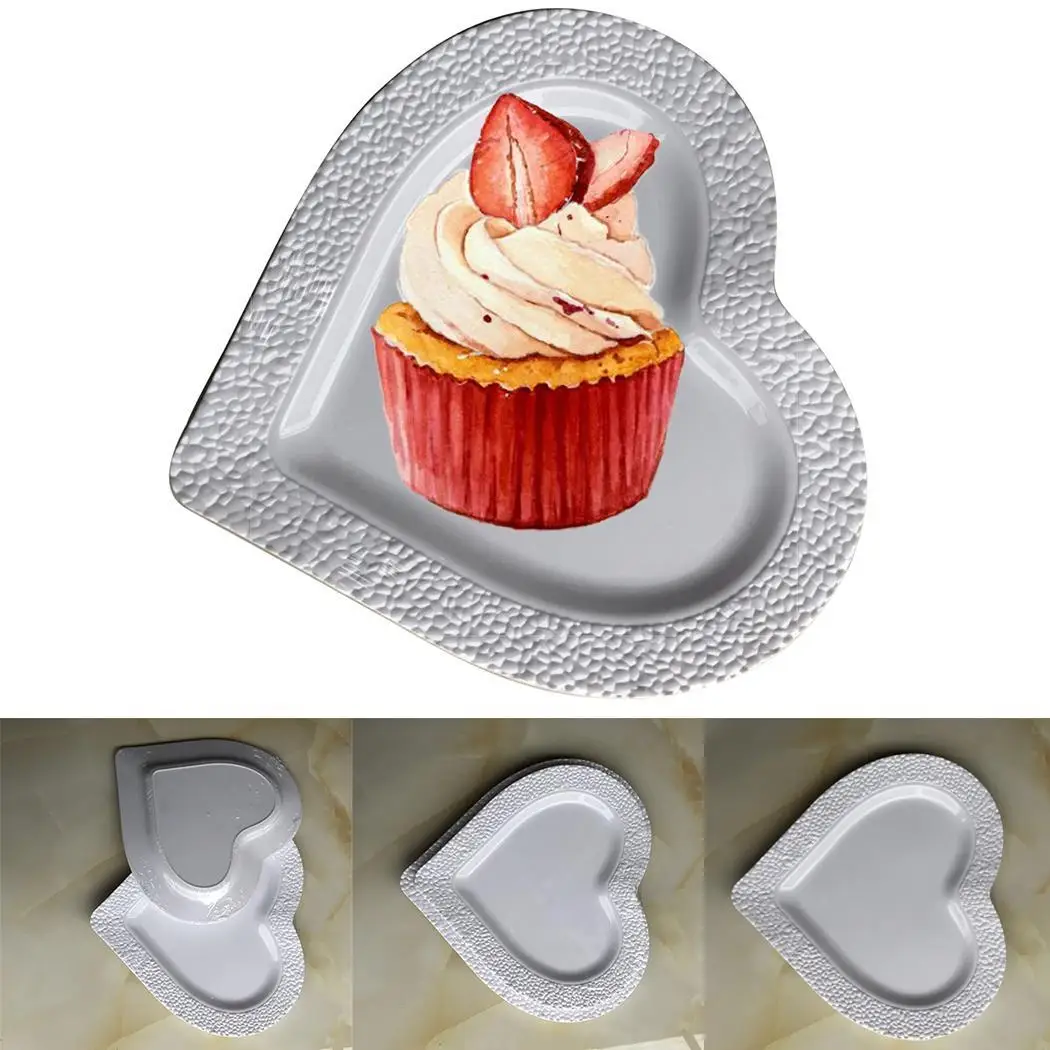 Heart Shaped Disposable Plates Party Wedding Pack of (3Pcs) Birthday White Camping Tableware | Дом и сад