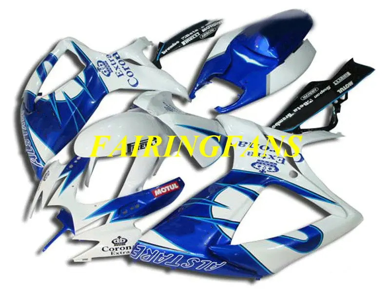 Комплект обтекателей для мотоцикла GSXR600 750 K6 06 07 GSXR 600 GSXR750 2006 2007 Белый Синий