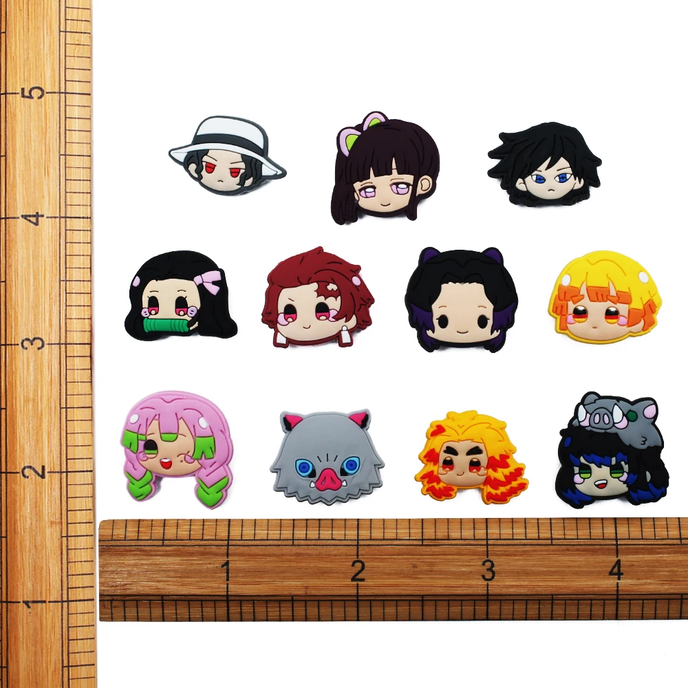 1pcs Japan Comics Style PVC Shoe Charms Cute Sandals Accessories Shoes Buckle Decorations fit Croc JIBZ Kids X-mas Party Gifts