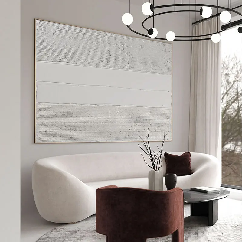 

Minimalist Handmade Abstract Painting Canvas Art Beige Wall Painting Large Wall Art Oversize Texture Painting Modern Home Decor