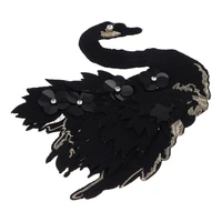 swan shape embroidery applique sew on patch for hat clothes coat bags crafts