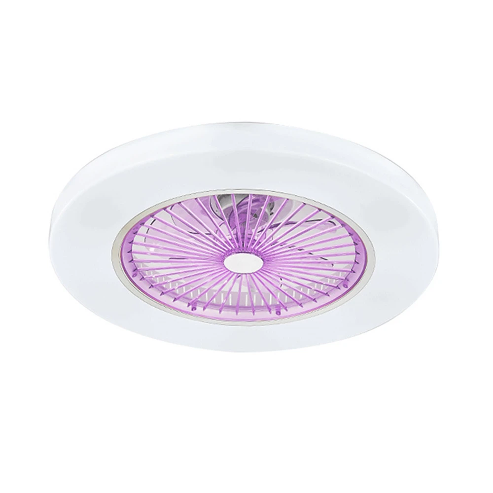 purple 110V Потолочный вентилятор 220 В, светильник с дистанционным управлением, Современный домашний декор 58 см, Wi-Fi вентилятор+ лампа 110 В, потолочный светильник с управлением через приложение - Цвет лезвия: purple 110V