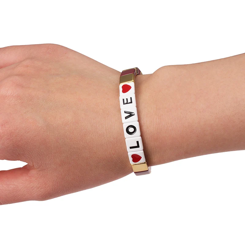 Браслет с надписью LOVE Initial для пар браслет буквами алфавита и тилой шармами