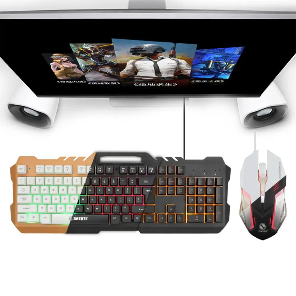 

LED Light Backlight Mechanical Feel Gaming Keyboard and Wired Mouse Combo Set for Computer PC