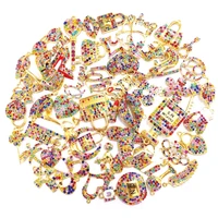 50pcs colorful rhjinestone mixed delicate girls charms fit for womens diy jewelry accessories m6