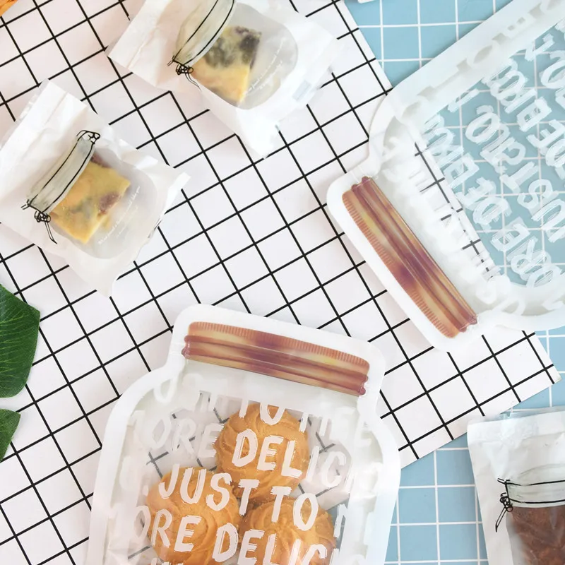 50 шт. прозрачная английская банка самозапечатывающаяся сумка для печенья Клюква