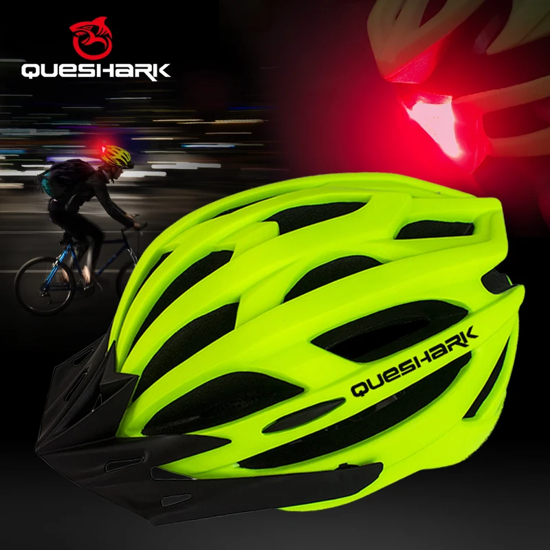 QUESHARK Men Women Ultralight Cycling Helmet Led Taillight M