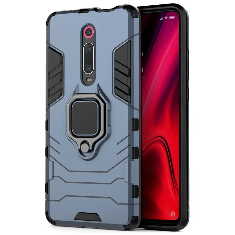 Navy Чехол для Xiaomi mi 9 T mi A3 K20 Red mi Note 8 Pro 7, металлическое кольцо-держатель для Funda Xiaomi mi 9 T Pro Чехол T9 mi 9 Lite mi 9 T Pro - Цвет: Navy