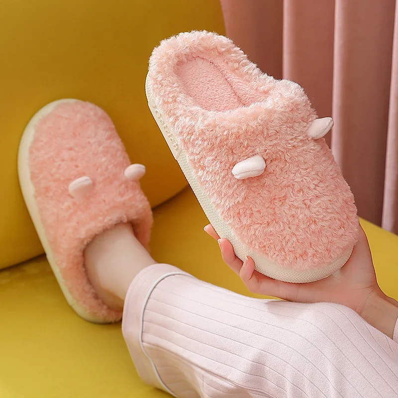 2021 мягкие пушистые меховые зимние домашние плюшевые тапочки женские милые